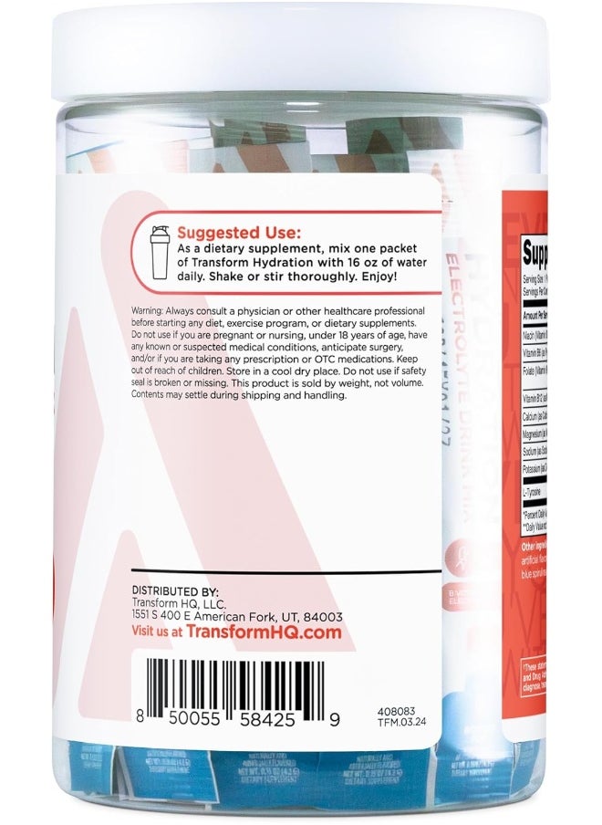 TransformHQ TransformHQ Hydration Drink Mix (21 Single-Serving Packets, Rocket Pop) - Hydration Supplement Blend with Vitamins and Electrolytes  - Image 5