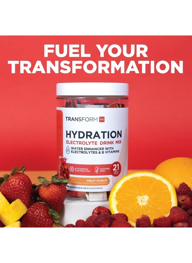 TransformHQ - TransformHQ Hydration Drink Mix (21 Single-Serving Packets, Rocket Pop) - Hydration Supplement Blend with Vitamins and Electrolytes - Image 1