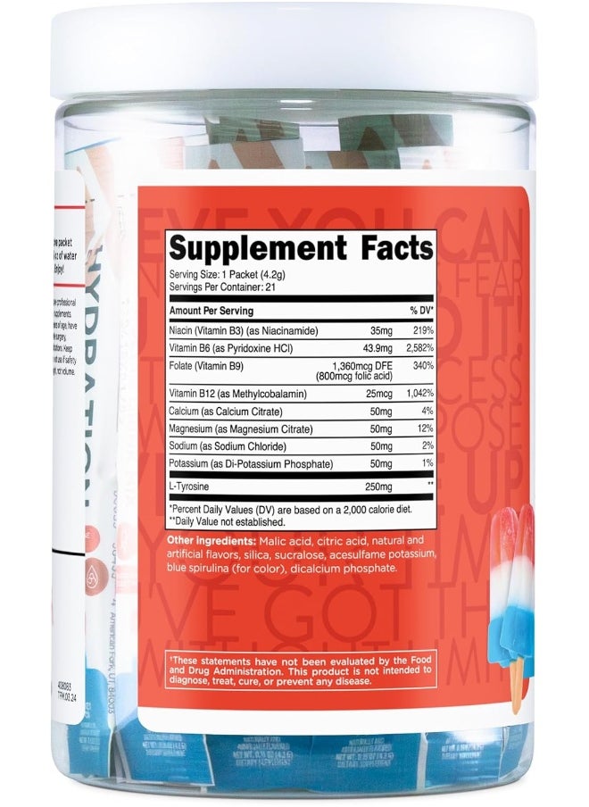 TransformHQ TransformHQ Hydration Drink Mix (21 Single-Serving Packets, Rocket Pop) - Hydration Supplement Blend with Vitamins and Electrolytes  - Image 4