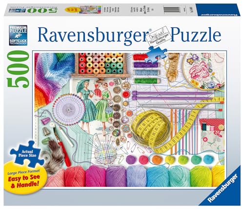 Ravensburger 16440 Needlework Station 500Piece Jigsaw Puzzle Large EasytoHandle Pieces Unique Softclick Technology Ideal for Adults - Image 1