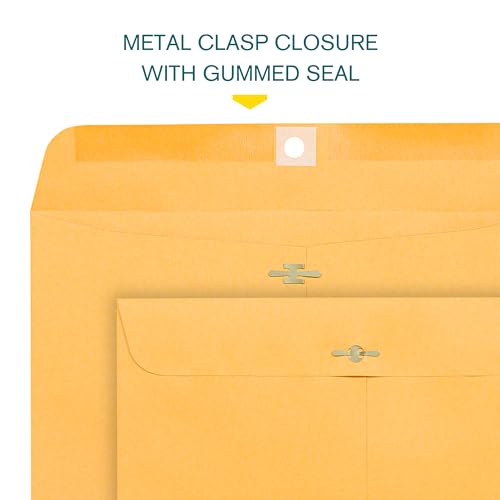 EnDoc 10 x 15 Clasp Envelopes - 10 Pack Brown Kraft Catalog Mailing Gummed Seal Envelope - 28lb Heavyweight 10x15 Inches Manila Envelopes for Home, Office, Business, Legal or School - Image 4