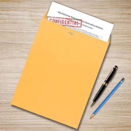 EnDoc 10 x 15 Clasp Envelopes - 10 Pack Brown Kraft Catalog Mailing Gummed Seal Envelope - 28lb Heavyweight 10x15 Inches Manila Envelopes for Home, Office, Business, Legal or School - Image 5