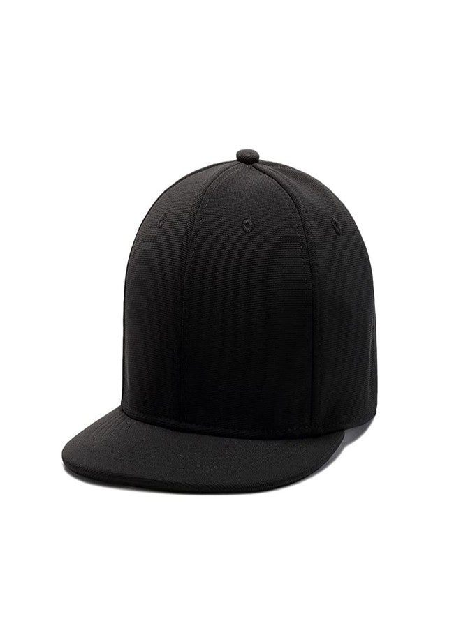 INFISPACE Men's Cotton Hip-Hop Snapback Black Cap - Image 1