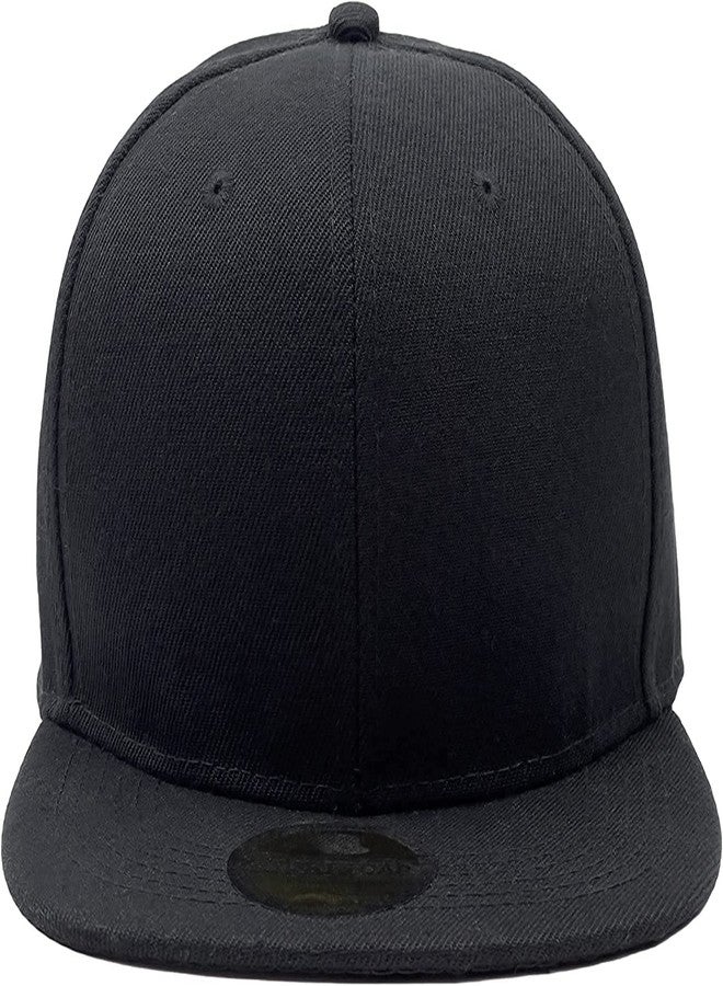 INFISPACE Men's Cotton Hip-Hop Snapback Black Cap - Image 3