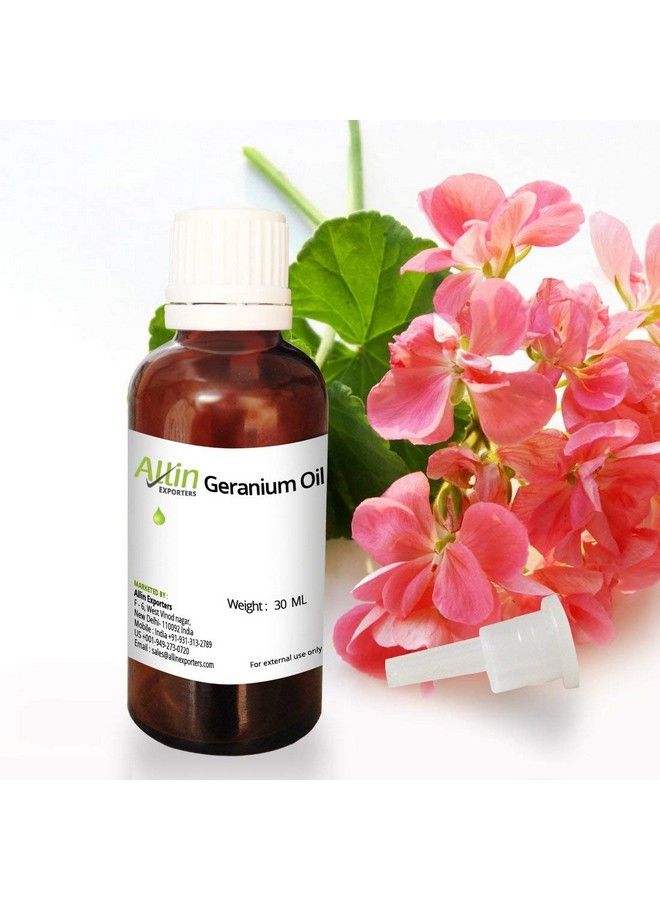 Allin Exporters Geranium Essential Oil Pure Steam Distilled Therapeutic Grade For Hair Care Skin Care & Relaxation 30Ml - Image 2