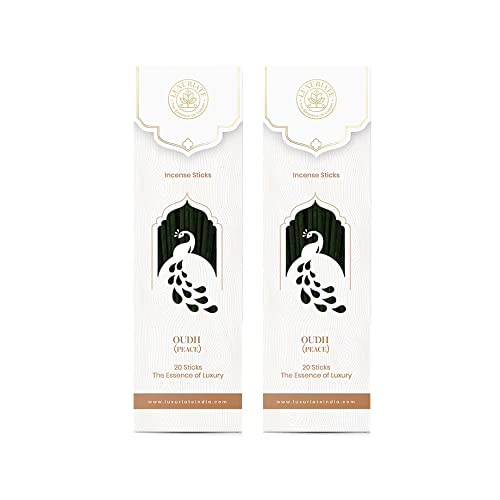LUXURIATE Oudh Oud Organic Natural Herbal Incense Organic Incense, Long-Lasting Incense Stick, Agarbatti for Puja, Prayer | Luxury Premium Incense - Pack of 2 (40 Sticks) - Image 1