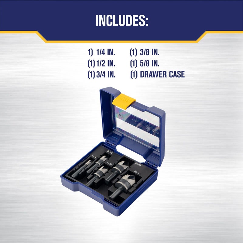 IRWIN Metal Countersink Drill Bit Set, 5 Piece, 1877793 - Image 2