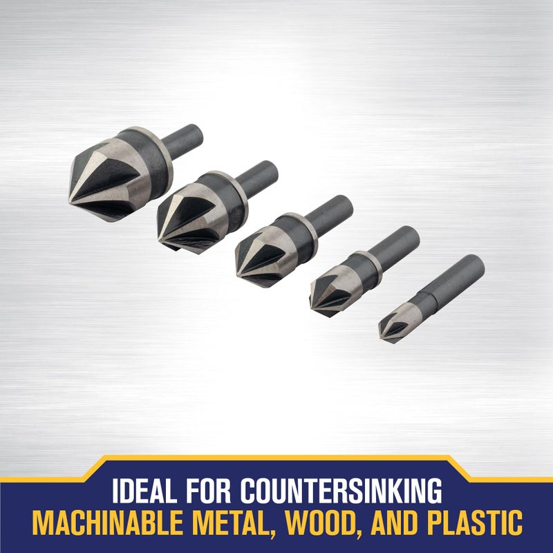 IRWIN Metal Countersink Drill Bit Set, 5 Piece, 1877793 - Image 4