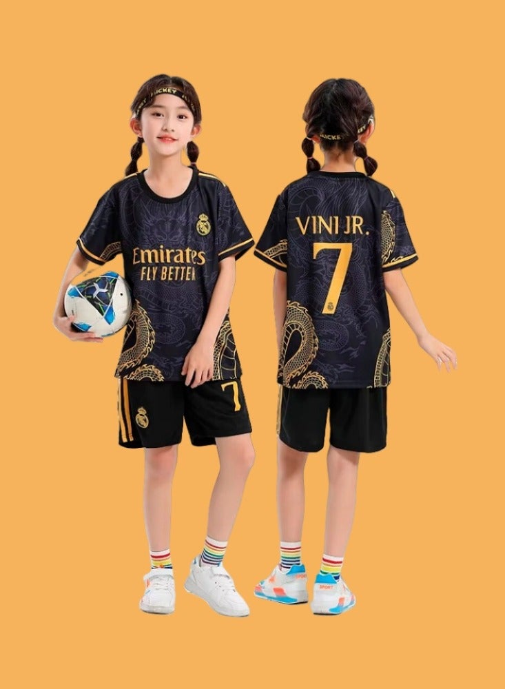 M MIAOYAN Vinicius Real Madrid FC Children's Football Jersey Set - Image 1