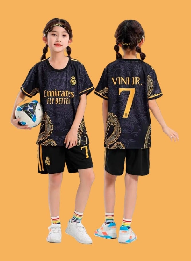 M MIAOYAN Vinicius Real Madrid FC Children's Football Jersey Set - Image 2