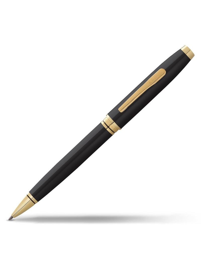 Cross 1-Piece Coventry Ballpoint Pen In Gift Box Black Ink With Goldern Clip Black Barrel  - Image 1