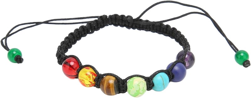 كلاراكو سوار خرز ملون لليوغا، سوار مضفر للتأمل، سوار قابل للتعديل للرجال والنساء - Image 3