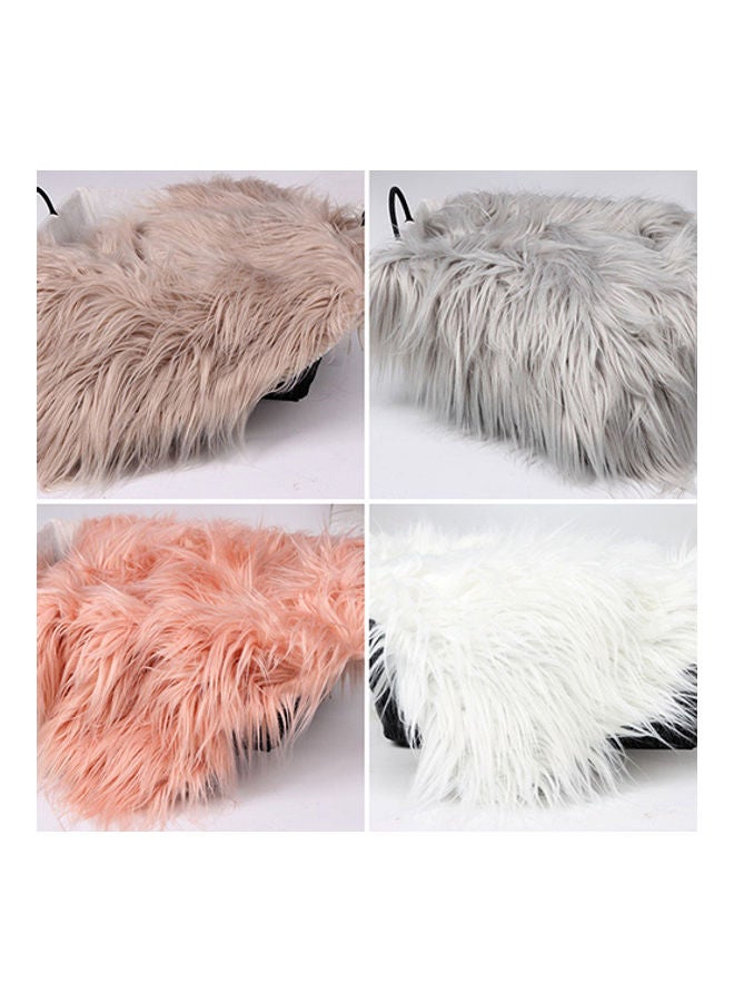 NIBEMINENT Faux Fur Photography Photo Prop Baby Newborn Blanket Background Backdrop Rug Pink  - Image 3
