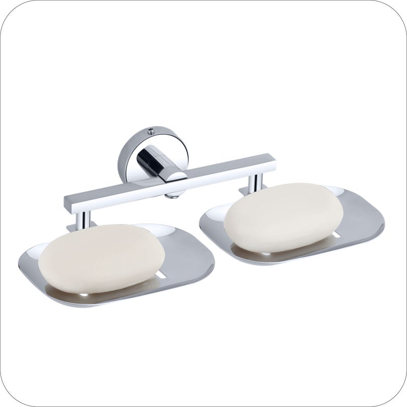 KANJAL soap Dish Holder for Bathroom Double soap case Stand soap Dish Holder Double sabu dani wash Basin soap Holder soap Tray for Bathroom(304 Stainless Steel,Chrome Finish) 37 - Image 2