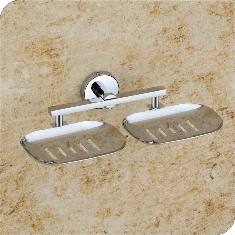 KANJAL soap Dish Holder for Bathroom Double soap case Stand soap Dish Holder Double sabu dani wash Basin soap Holder soap Tray for Bathroom(304 Stainless Steel,Chrome Finish) 37 - Image 1