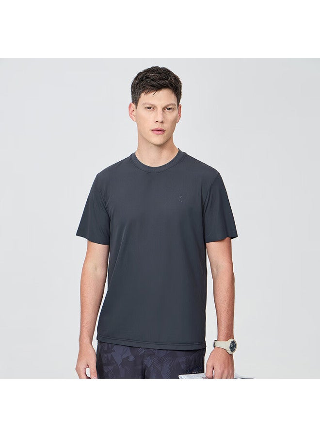 DANCING WOLVES Dancing With Wolves Quick-dry Summer Lightweight Breathable Sports Men's Versatile Short Sleeve T-shirt 015 Dark Grey XL - Image 1