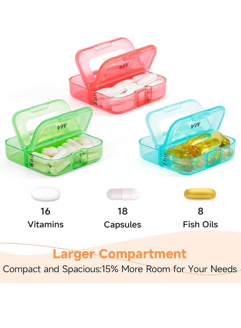 spa luxetique Pill Organizer 2 Times a Day, Weekly 7 Day Pill Box, Daily Am Pm Pill Organizer, Travel Pill Case for Medicine, Fish Oils, Vitamin, Supplement  - Image 3