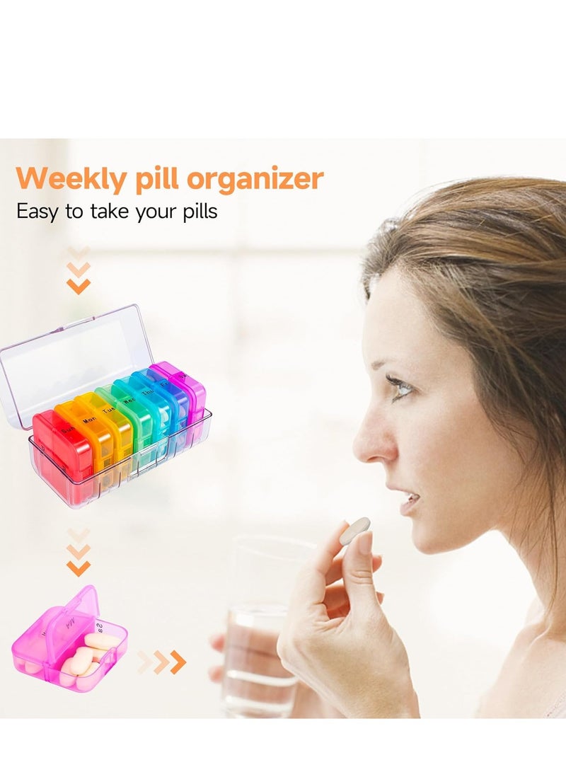 spa luxetique Pill Organizer 2 Times a Day, Weekly 7 Day Pill Box, Daily Am Pm Pill Organizer, Travel Pill Case for Medicine, Fish Oils, Vitamin, Supplement  - Image 2