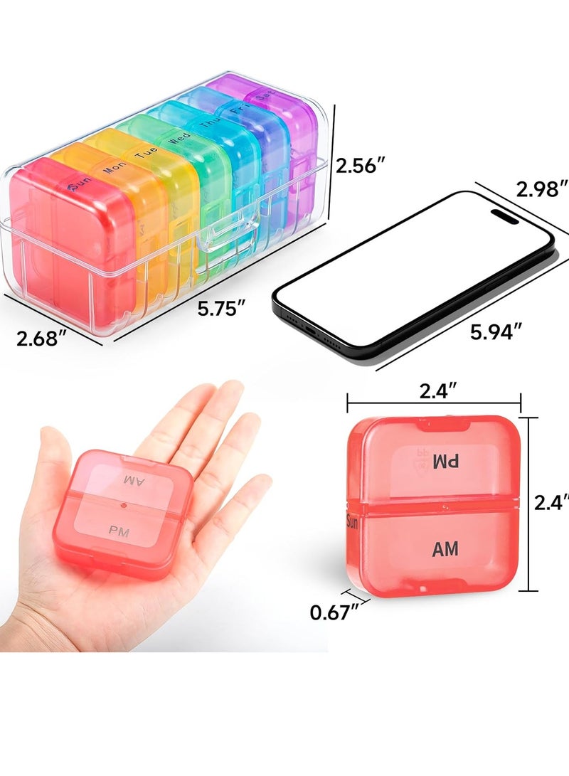 spa luxetique Pill Organizer 2 Times a Day, Weekly 7 Day Pill Box, Daily Am Pm Pill Organizer, Travel Pill Case for Medicine, Fish Oils, Vitamin, Supplement  - Image 4