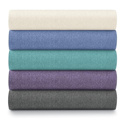 Ella Jayne Ella Jayne Jersey Knit Sheets Set 4pc PolyCotton Tshirt Soft Sheets King Size Deep Pockets Queen Sheet Set Ivory 