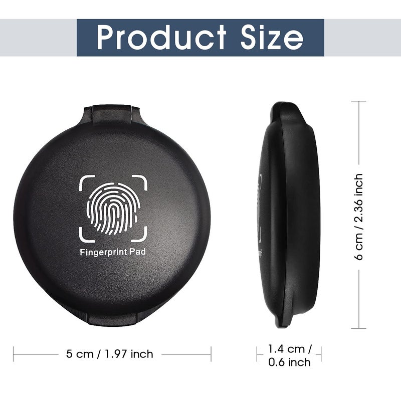Hutou 2 Pack Thumbprint Fingerprint Ink Pad for Notary Supplies Identification Security ID Fingerprint Cards Law Enforcement Fingerprint Black Stamp Ink pad - Image 2