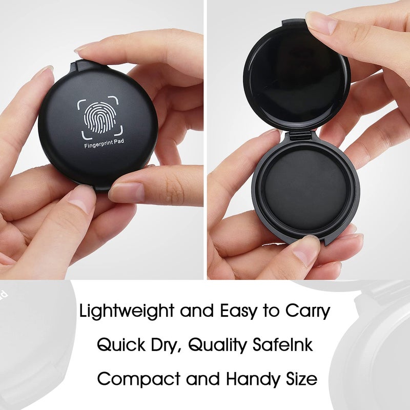 Hutou 2 Pack Thumbprint Fingerprint Ink Pad for Notary Supplies Identification Security ID Fingerprint Cards Law Enforcement Fingerprint Black Stamp Ink pad - Image 5