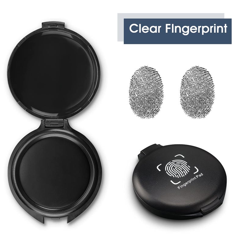 Hutou 2 Pack Thumbprint Fingerprint Ink Pad for Notary Supplies Identification Security ID Fingerprint Cards Law Enforcement Fingerprint Black Stamp Ink pad - Image 4