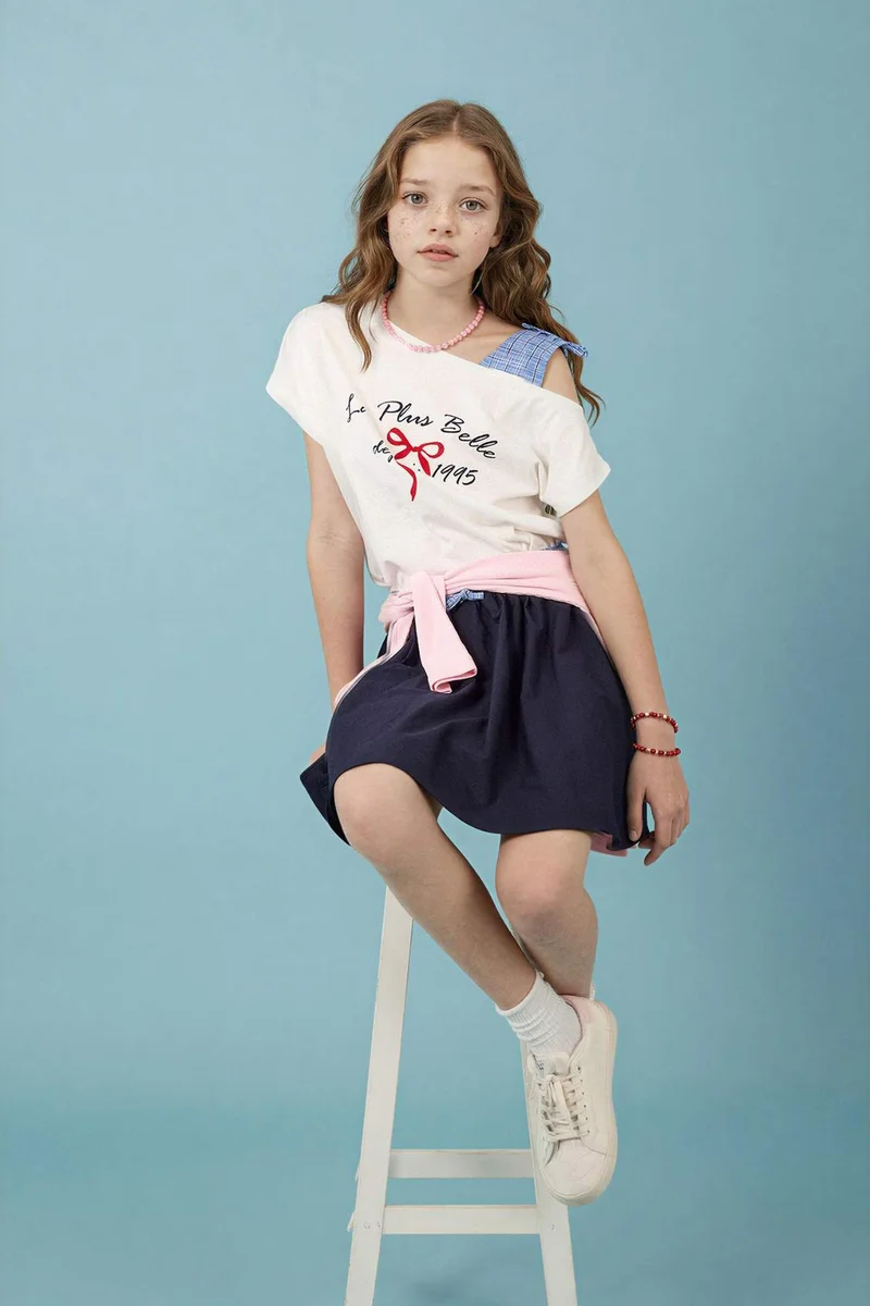 ديفاكتو Regular Fit Slogan Short Sleeve T-Shirt