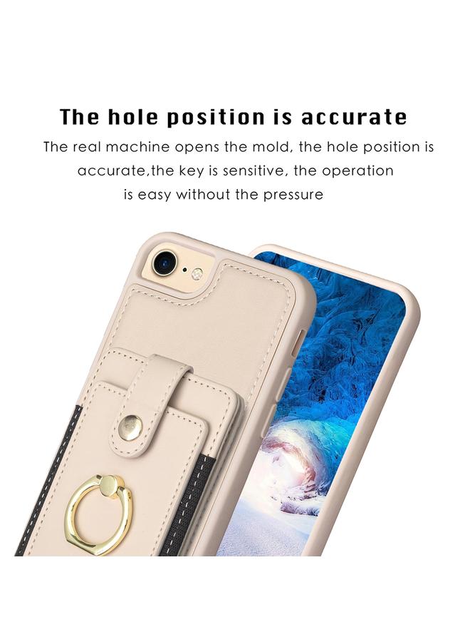 اس-توب جراب لهاتف iPhone SE 2022 / 2020 / 8 / 7 BF27 جراب هاتف مزود بحلقة معدنية وحقيبة بطاقات - Image 3