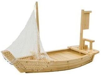 THY COLLECTIBLES Wooden Japanese Sashimi Sushi Boat Plate Serving Tray With Fishing Net 28 70cm - Image 3