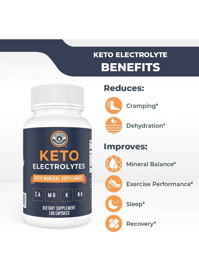 Left Coast Performance Keto Electrolyte Supplement (180 Capsules). Electrolyte Pills for Ketogenic Diet. Magnesium, Potassium, Sodium, Calcium Electrolyte Tablets for Rehydration - Image 4