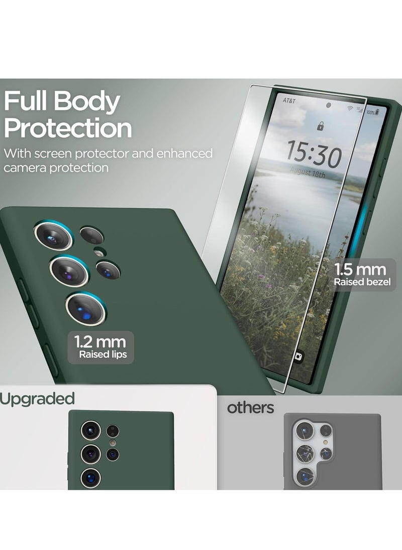 BORTONY - Samsung S24 Ultra Case Silicone Case with Galaxy S24 Ultra Screen Protector Slim Fit Camera Protection Shockproof Phone Case Cover for Galaxy S24 Ultra 6.8 inch - Image 1