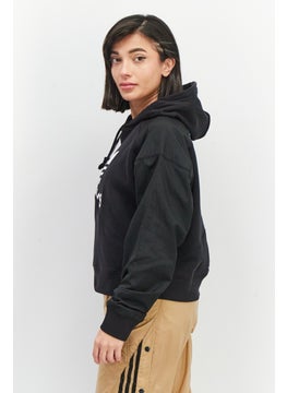 adidas Originals Women Sportswear Fit Adicolor Split Trefoil Hoodie, Black  - Image 2