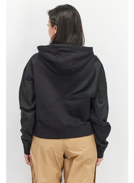 adidas Originals Women Sportswear Fit Adicolor Split Trefoil Hoodie, Black  - Image 4