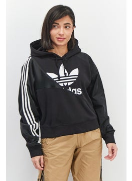 adidas Originals Women Sportswear Fit Adicolor Split Trefoil Hoodie, Black  - Image 1