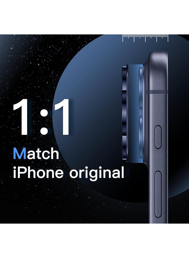 Case Up Camera Lens Protector For iPhone 17 Pro Max , With 9H Tempered Glass Camera Ring Anti Scratch Metal Plate [Drop Protection], Case Friendly Camera Cover, Deep Blue - Image 5