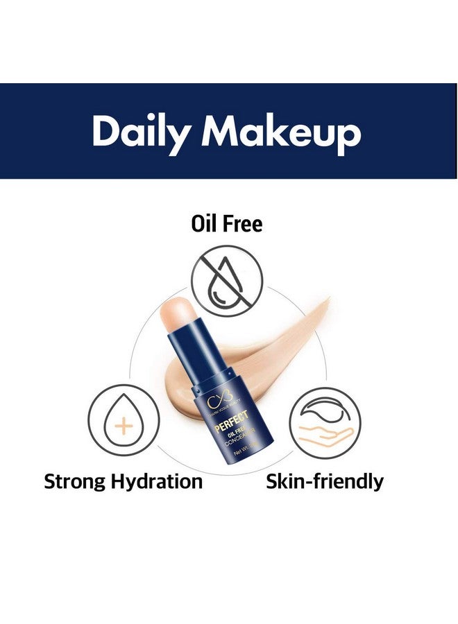 سي في بي C16 Perfect Oil Free Concealer Makeup Base Full Coverage Matte Finish Solid Stick Corrector لجميع أنواع البشرة (20 جرام، لون -03) - Image 3