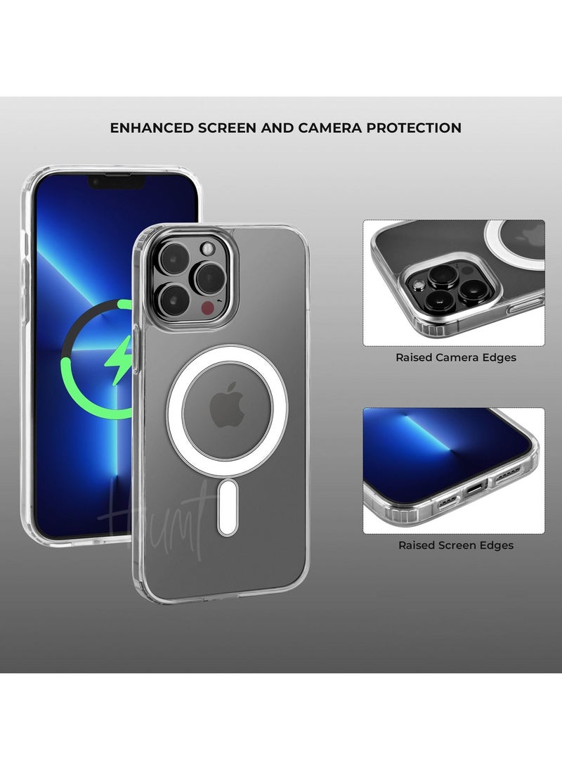 Houmt - Magsafe iPhone Case Compatible with Apple iPhone 13 Pro Max 6.7 Inch Magnetic Clear Case with Shock Absorption Anti Scratch Transparent TPU with Precise Cutouts - Image 1