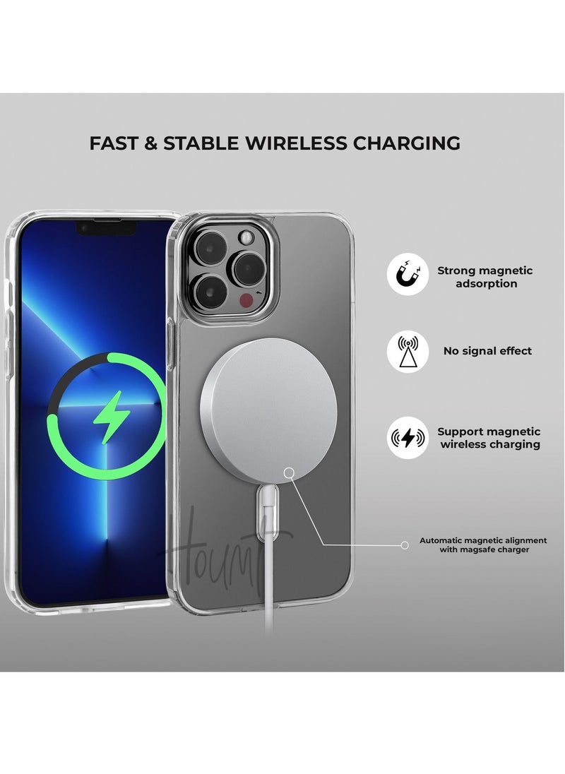 Houmt - Magsafe iPhone Case Compatible with Apple iPhone 13 Pro Max 6.7 Inch Magnetic Clear Case with Shock Absorption Anti Scratch Transparent TPU with Precise Cutouts - Image 1