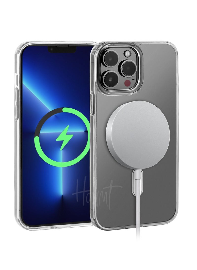 Houmt - Magsafe iPhone Case Compatible with Apple iPhone 13 Pro Max 6.7 Inch Magnetic Clear Case with Shock Absorption Anti Scratch Transparent TPU with Precise Cutouts - Image 1