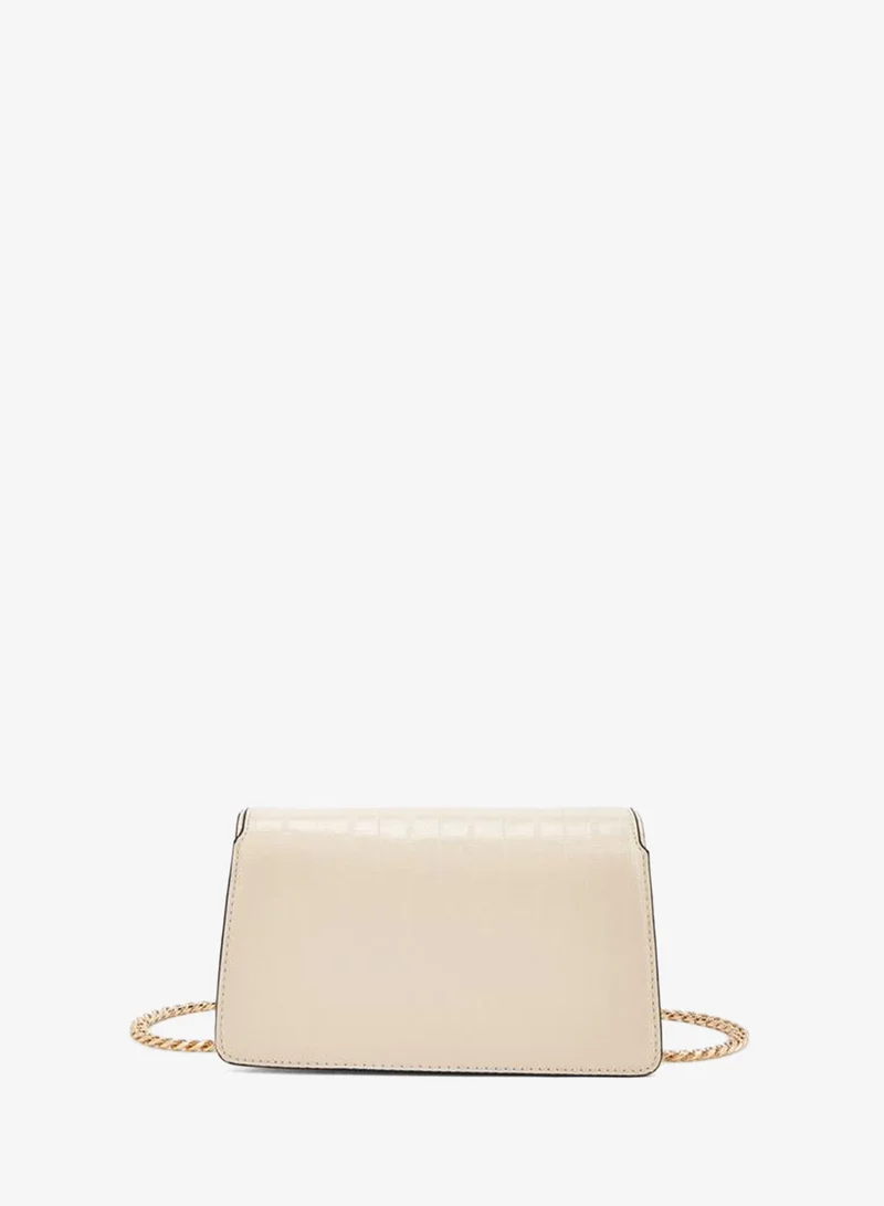 Celeste BEIGE Textured Crossbody Bag With Chain Strap for Women | Best Price UAE