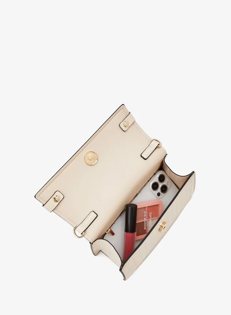Celeste BEIGE Textured Crossbody Bag With Chain Strap for Women | Best Price UAE