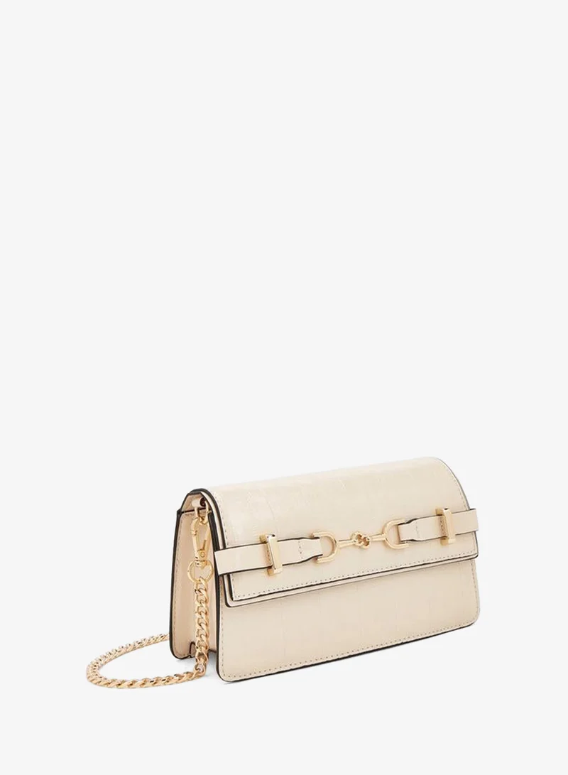 Celeste BEIGE Textured Crossbody Bag With Chain Strap for Women | Best Price UAE