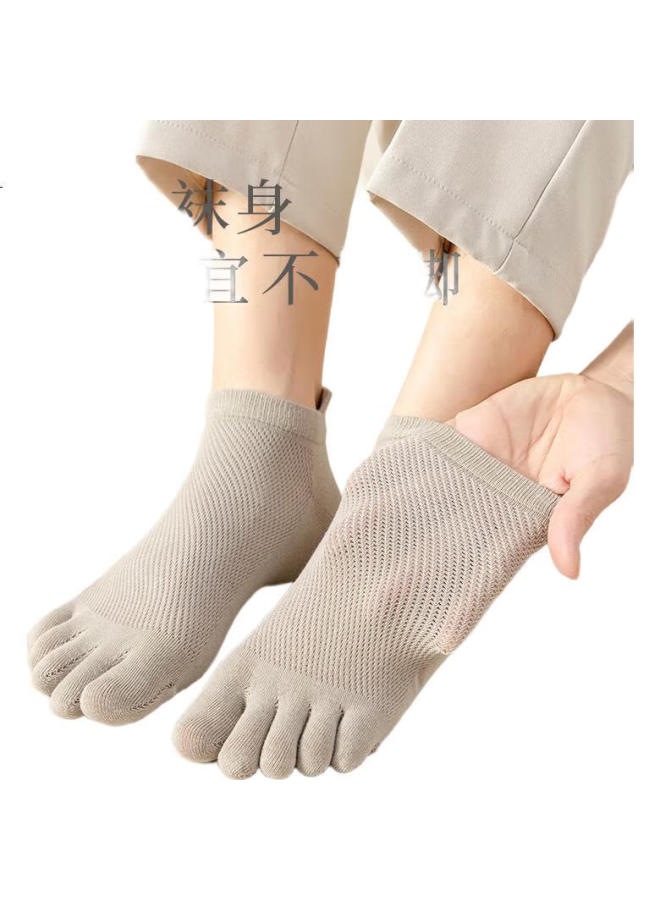 Me Feeling Men'S Antibacterial, Odor-Resistant, Durable Mid-Calf Toe Socks For Men, Moisture-Wicking, Breathable, Toe Separated Spring And Summer Long Socks - Image 3