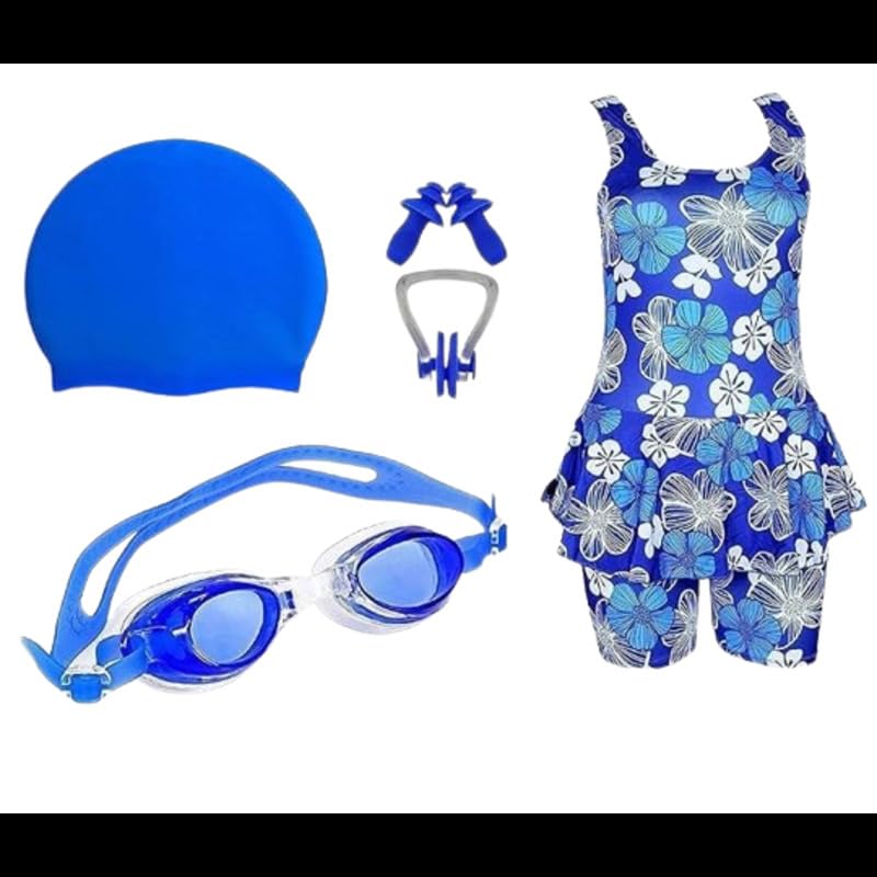 Wetex Premium Swimming Combo kit for Girls Women (10-11 Years, Dark Blue) - Image 1