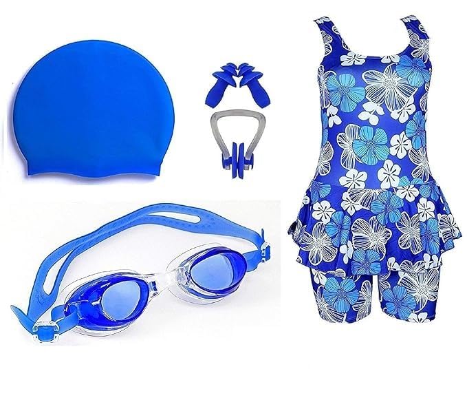 Wetex Premium Swimming Combo kit for Girls Women (10-11 Years, Dark Blue) - Image 2