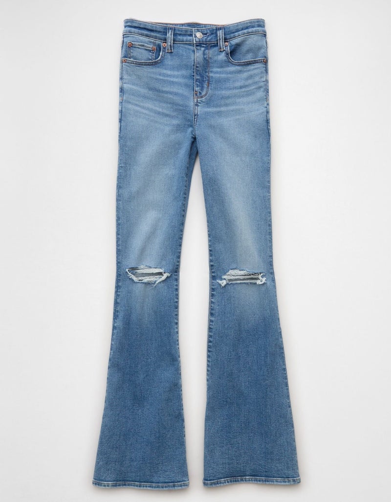 American Eagle AE Next Level Ripped Super High-Waisted Flare Jean - Image 3