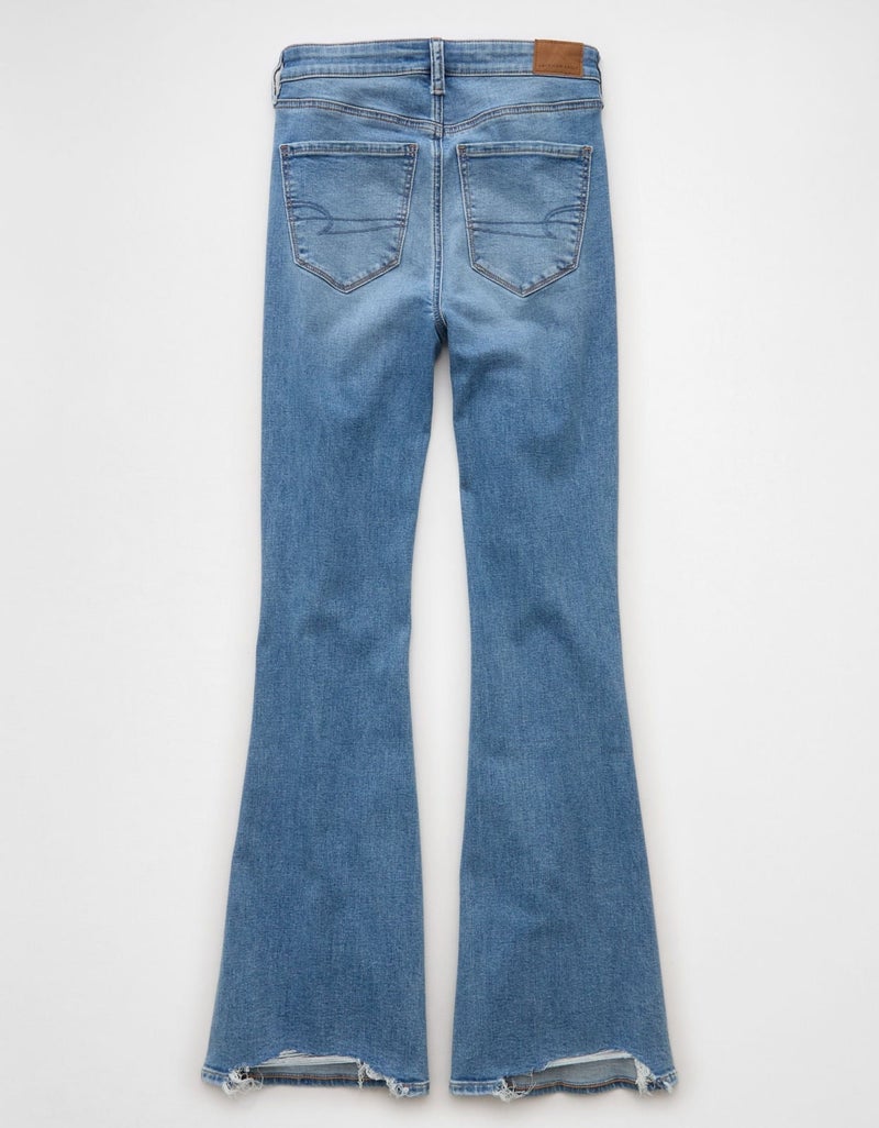 American Eagle AE Next Level Ripped Super High-Waisted Flare Jean - Image 4