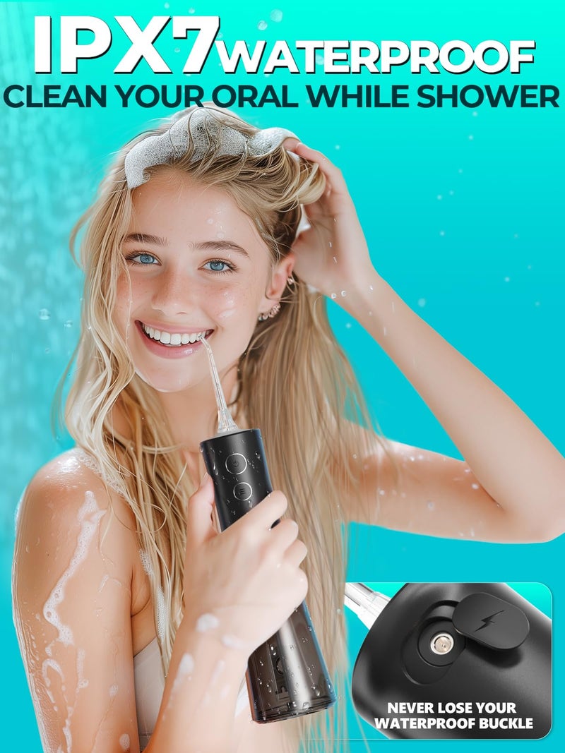 Sonicflosser Portable Water Flosser for Teeth Pick - 4 Modes & 5 Tips, 300ML Cordless Design for Home Travel, IPX7 Waterproof, Rechargeable for Ultimate Clean, Ideal for Sensitive Gums and Braces BPA-Free - Image 2