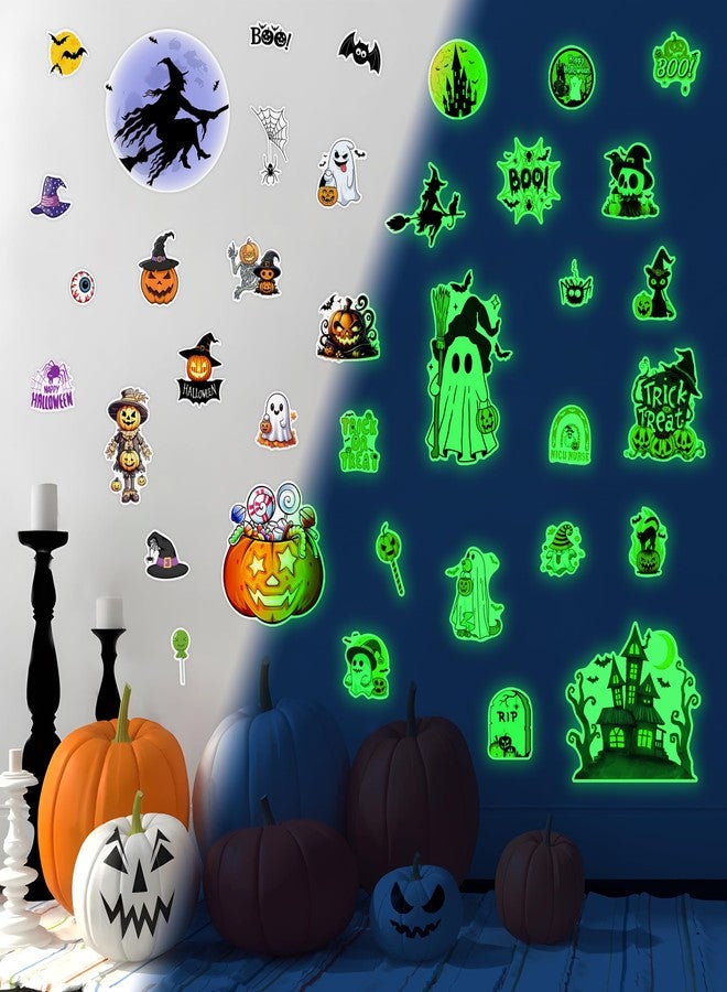 Robmoda Glow in The Dark Halloween Wall Stickers for Kids, Cute Cartoon Pumpkin Theme Wall Decals, Bedroom Playroom Nursery Room Ceiling Decor, All Saints' Day Party Gifts Party Supplies - Image 4